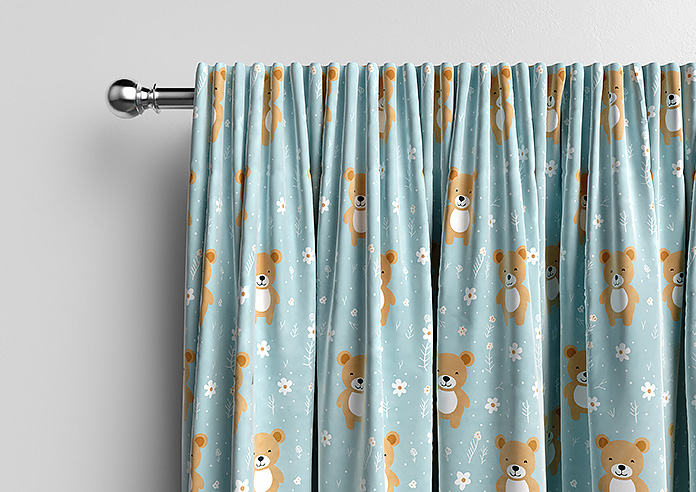 Teddy Trails, Baby Blue - Made to Measure Curtains - Image 9